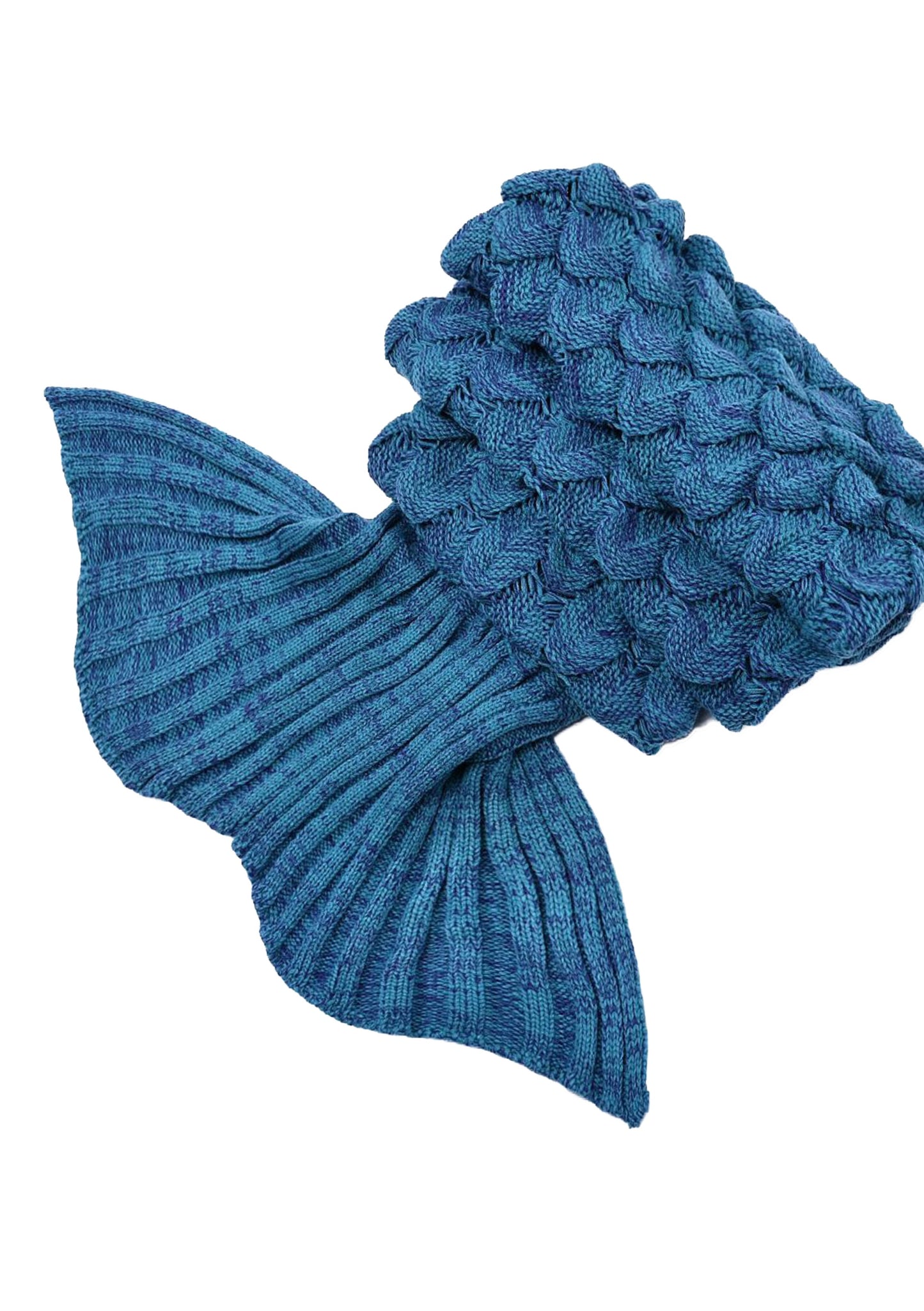 Crochet Adult/Teens Mermaid Blanket with Tail Powder blue-Purple