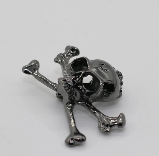 Unisex Crystal Skull Pin Brooch Biker Jewelry