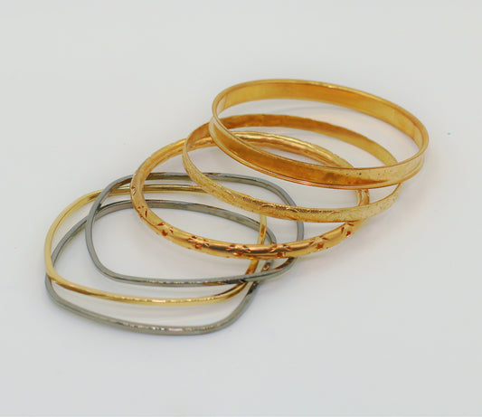 Gold-silver Bangle Bracelets