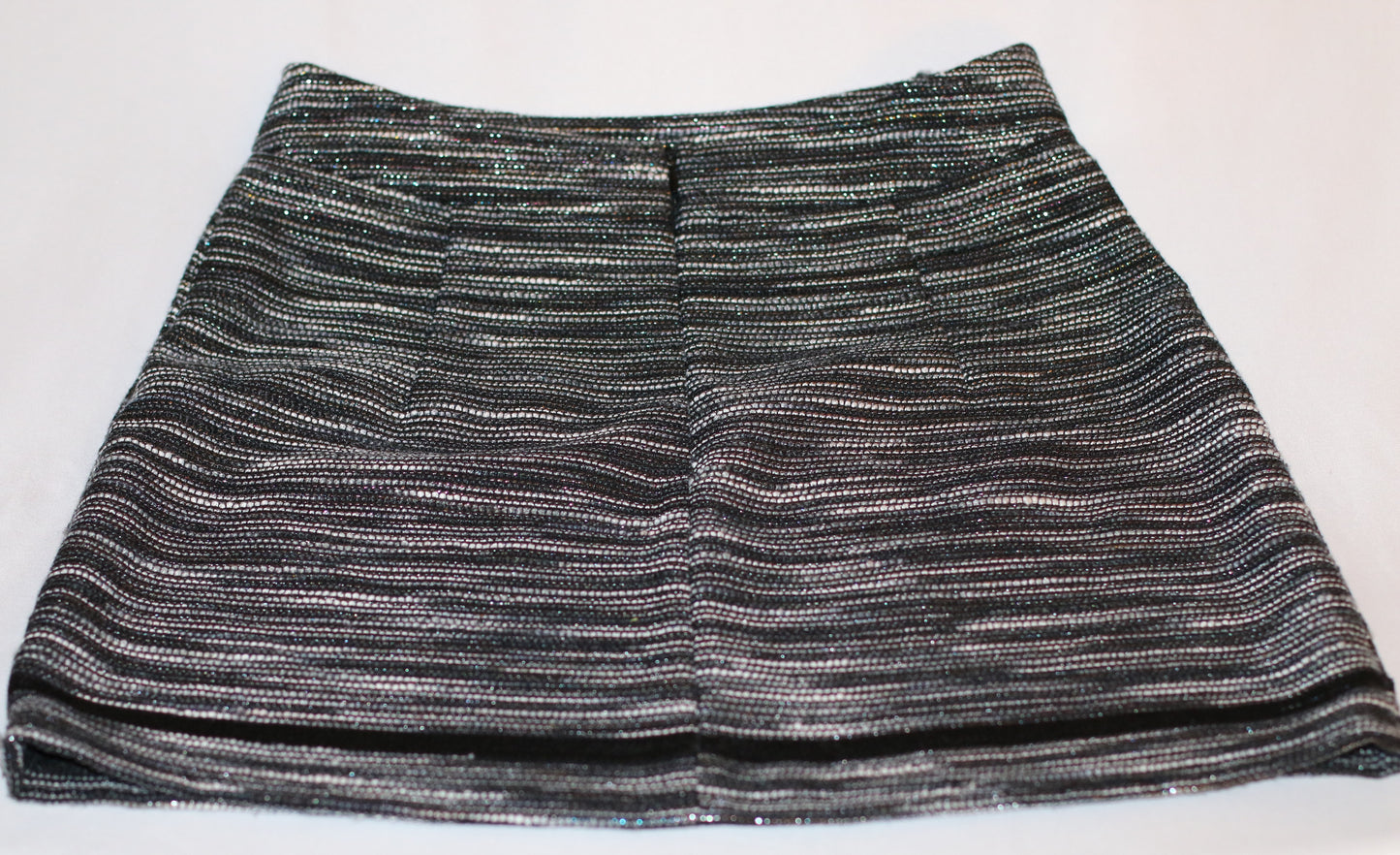 Woman's Elegant  Black Tweed Short Skirt