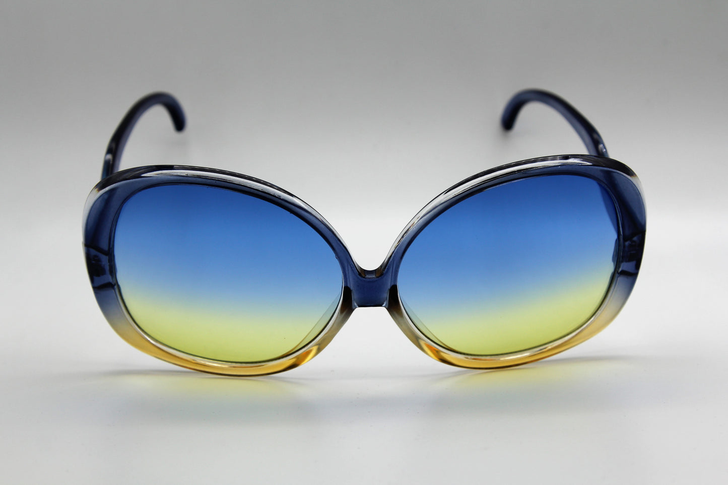 Womens Oversized Blue Gradient Huge Sunglasses Vintage Styl