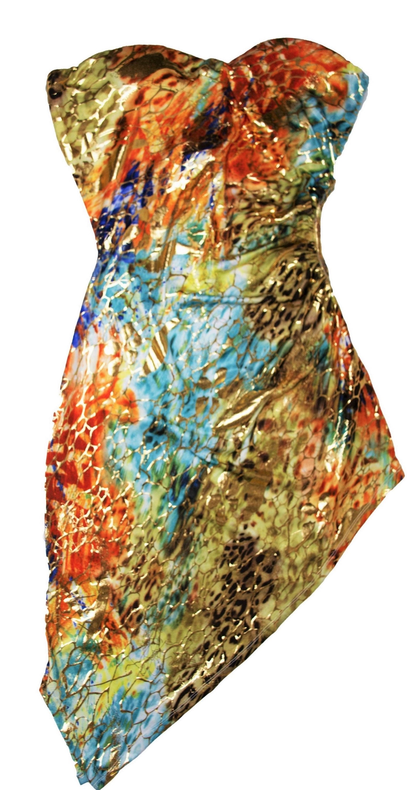 Women Multi-color asymmetric  Dress