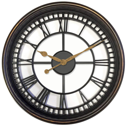 20 Inch Round Roman Numeral Open Face Wall Clock