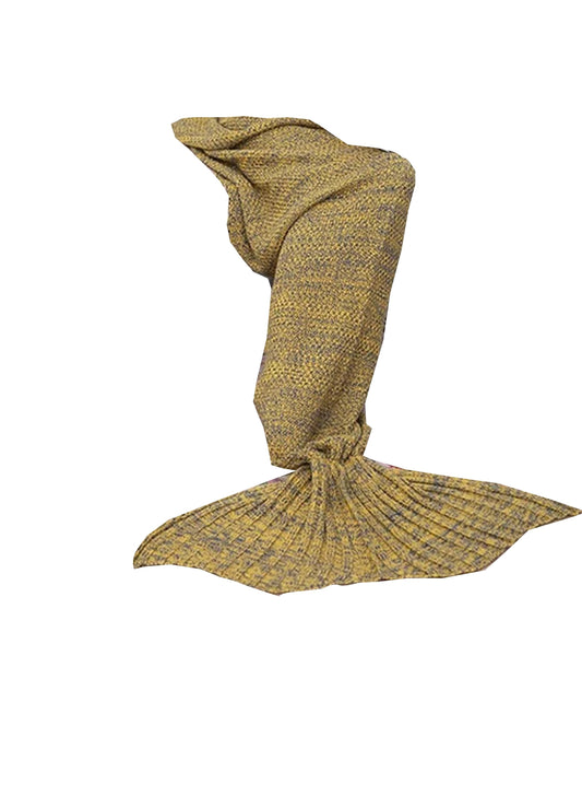 Crochet Teen/Adult Mermaid Blanket with Tail Gold-Purple