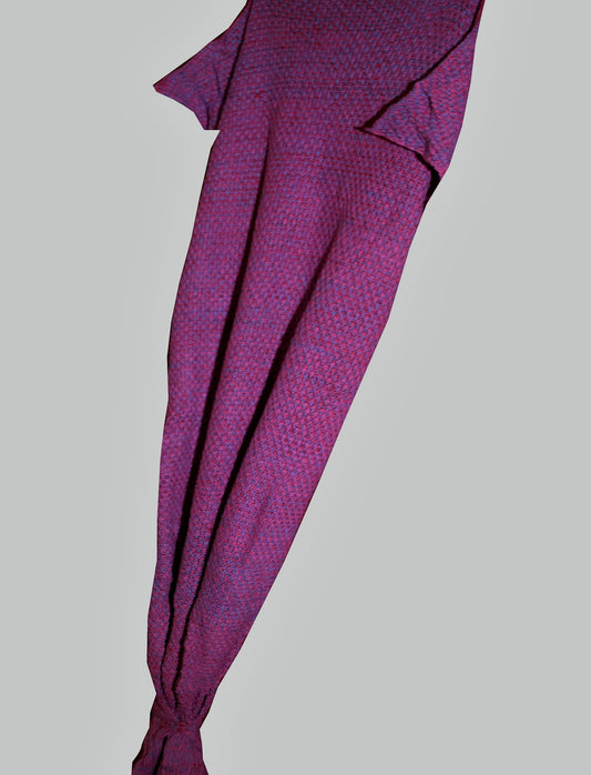 Crochet Adult/Teens Mermaid Blanket with Tail - Fuscia-Purple