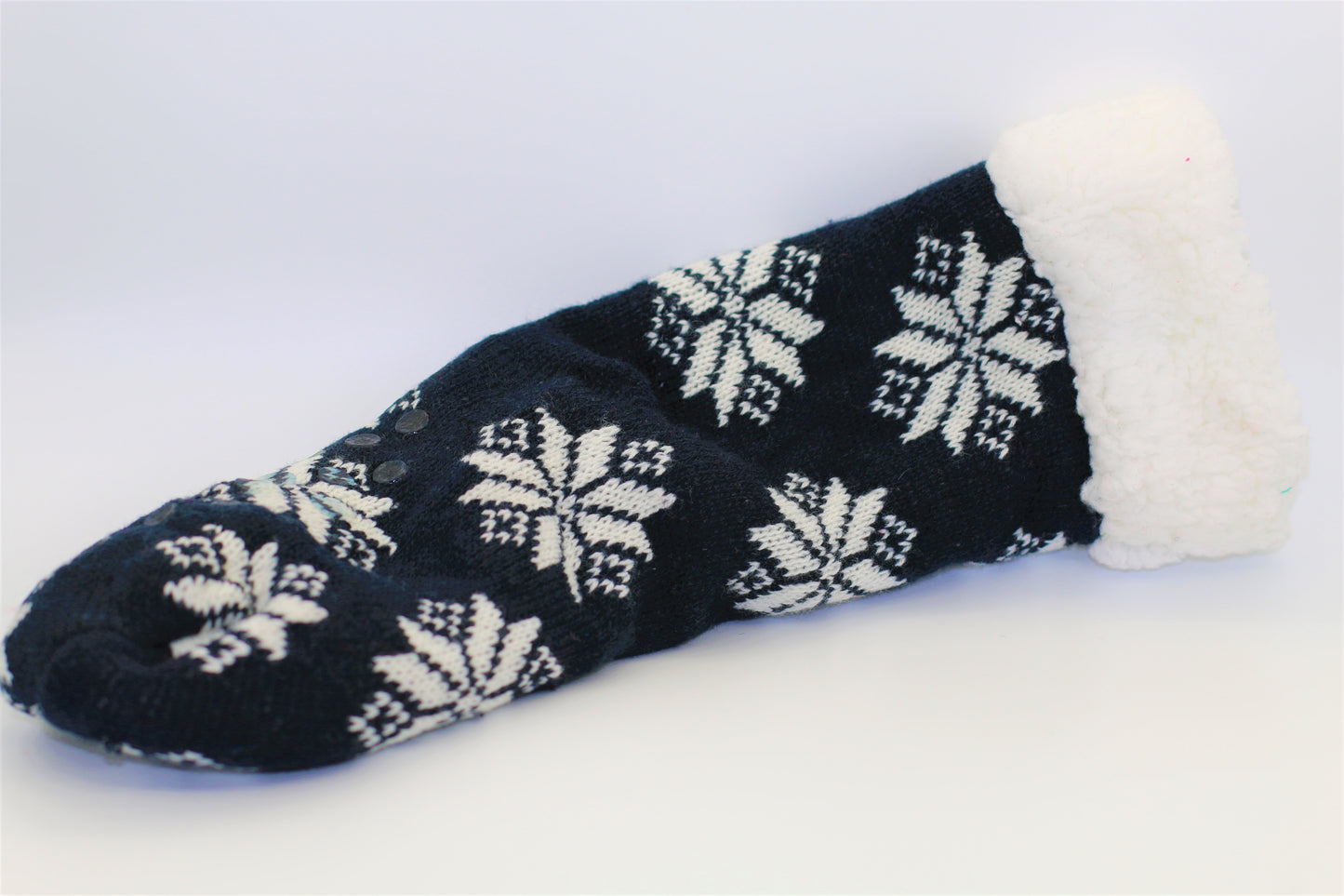 Cozy Snowflake Christmas Patterned Slipper Socks OSFM