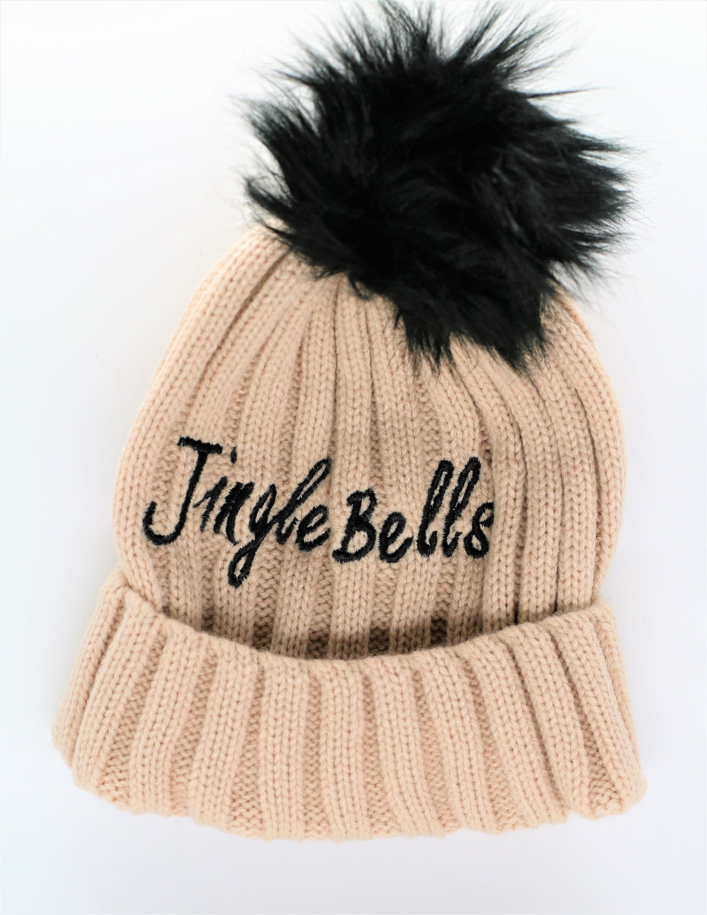 Women's Tan Jingle bells Winter Hat