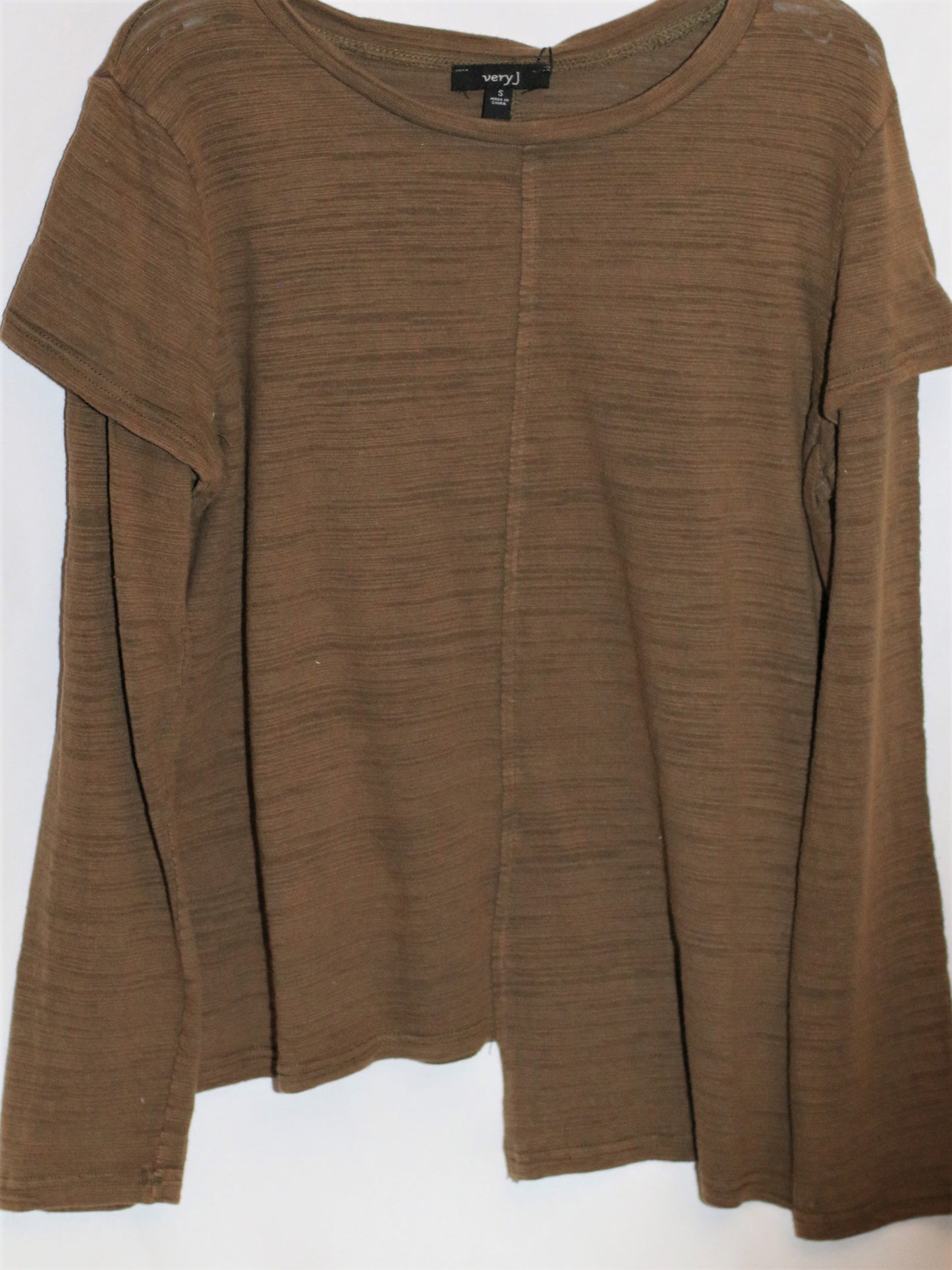 Women's Brown Asymmetrical Flared  Double Sleeve Shirt