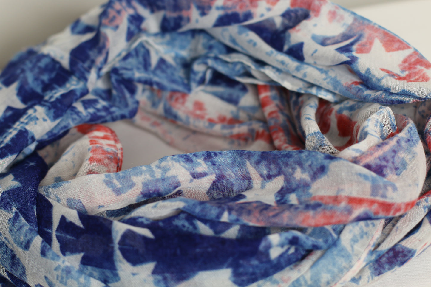 Infinity  White and Blue, Patriotic American Flag Scarf
