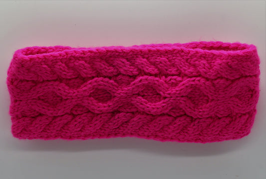 fuchsia Pink chunky knit sweater headband