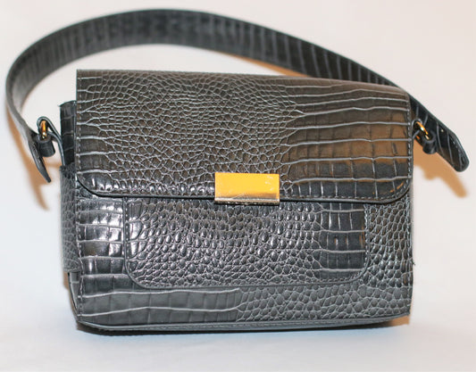 Gray Crocodile Women's  Handbags - PU Vegan Leather