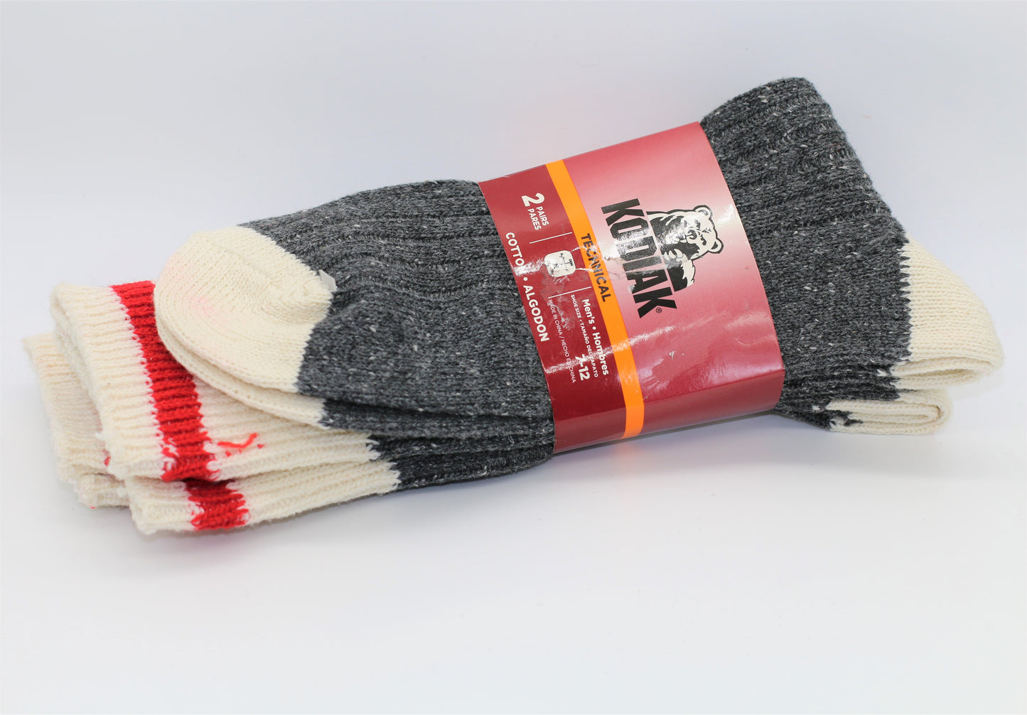 KODIAK  Mens 2pk Cotton Work Charcoal  Socks