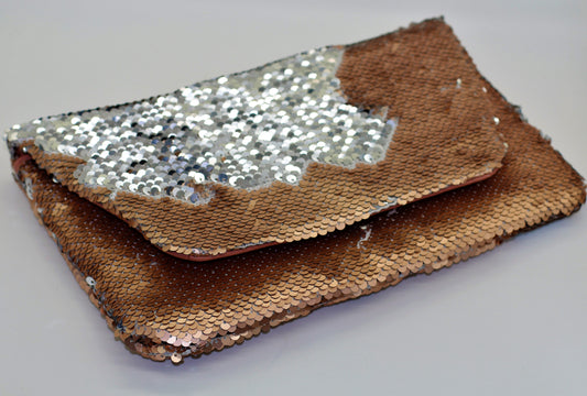 Silver And Rose Gold Wristlet Purse