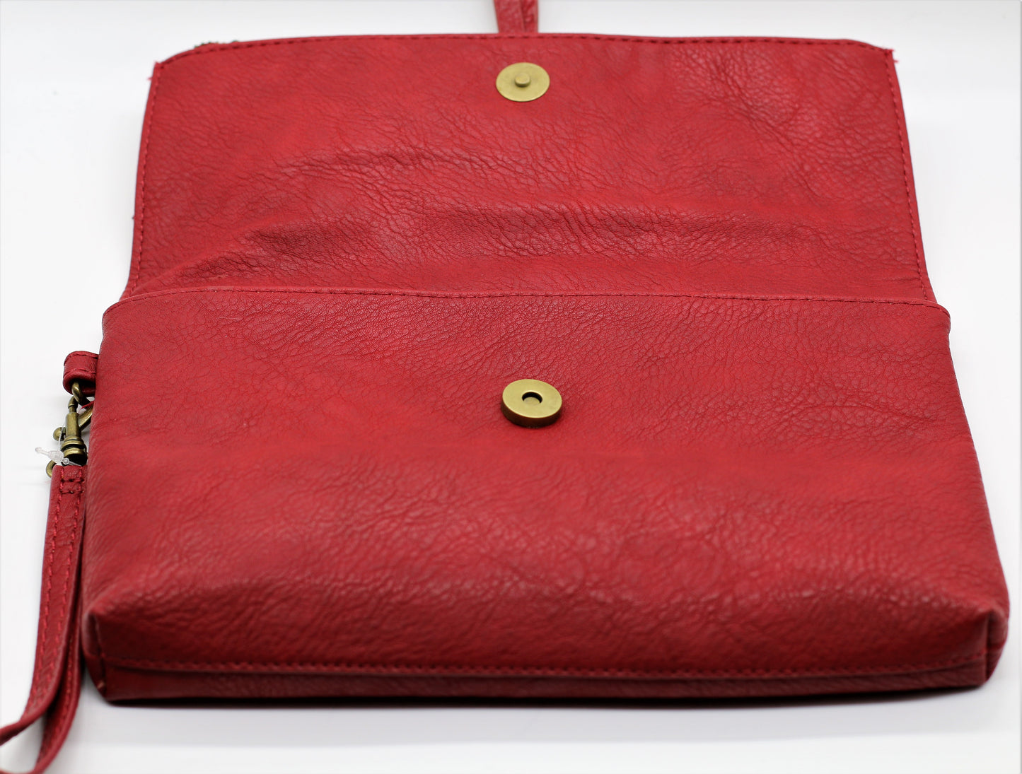 Red Fold Vegan Leather Clutch Purse