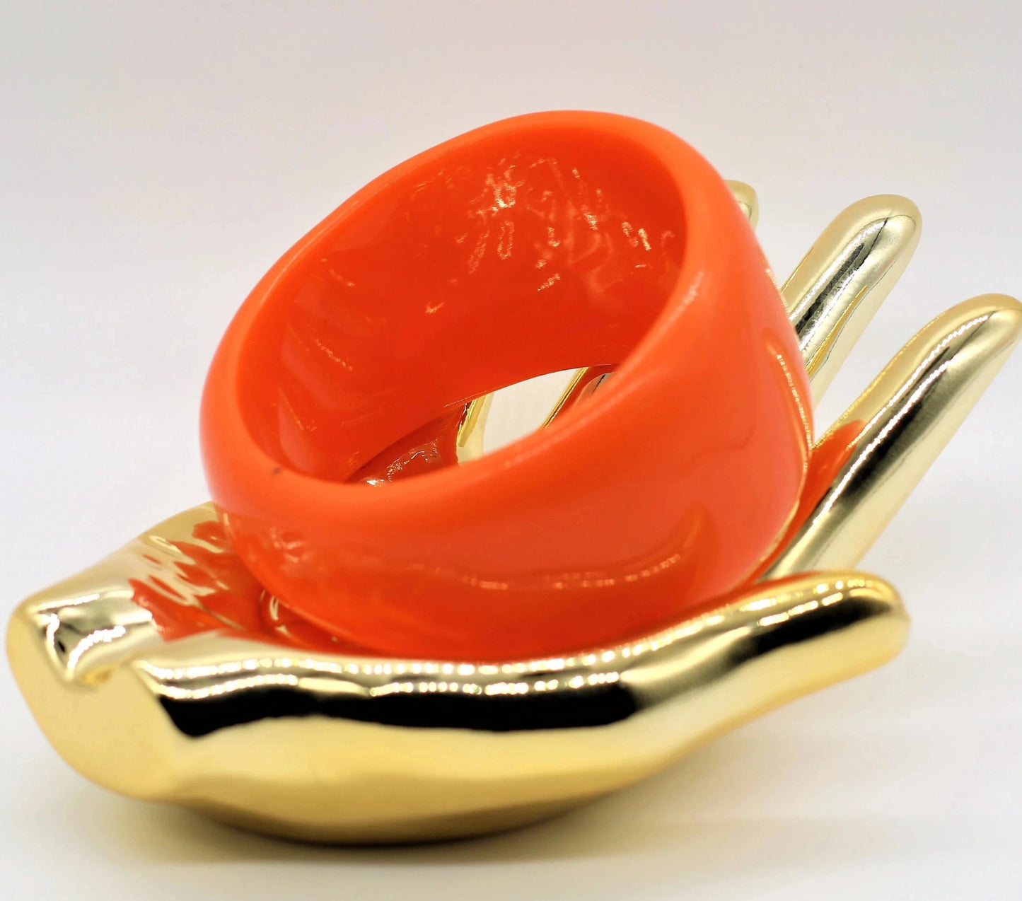 Orange Acrylic Bangle Bracelet