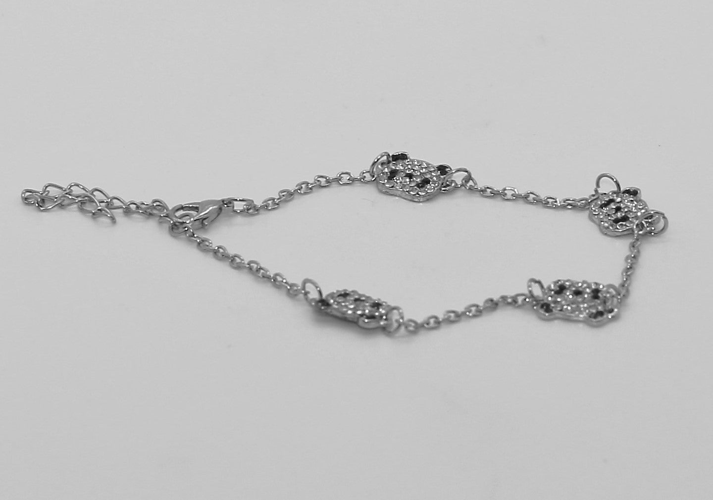 Silver Chain Panda Bear Bracelet