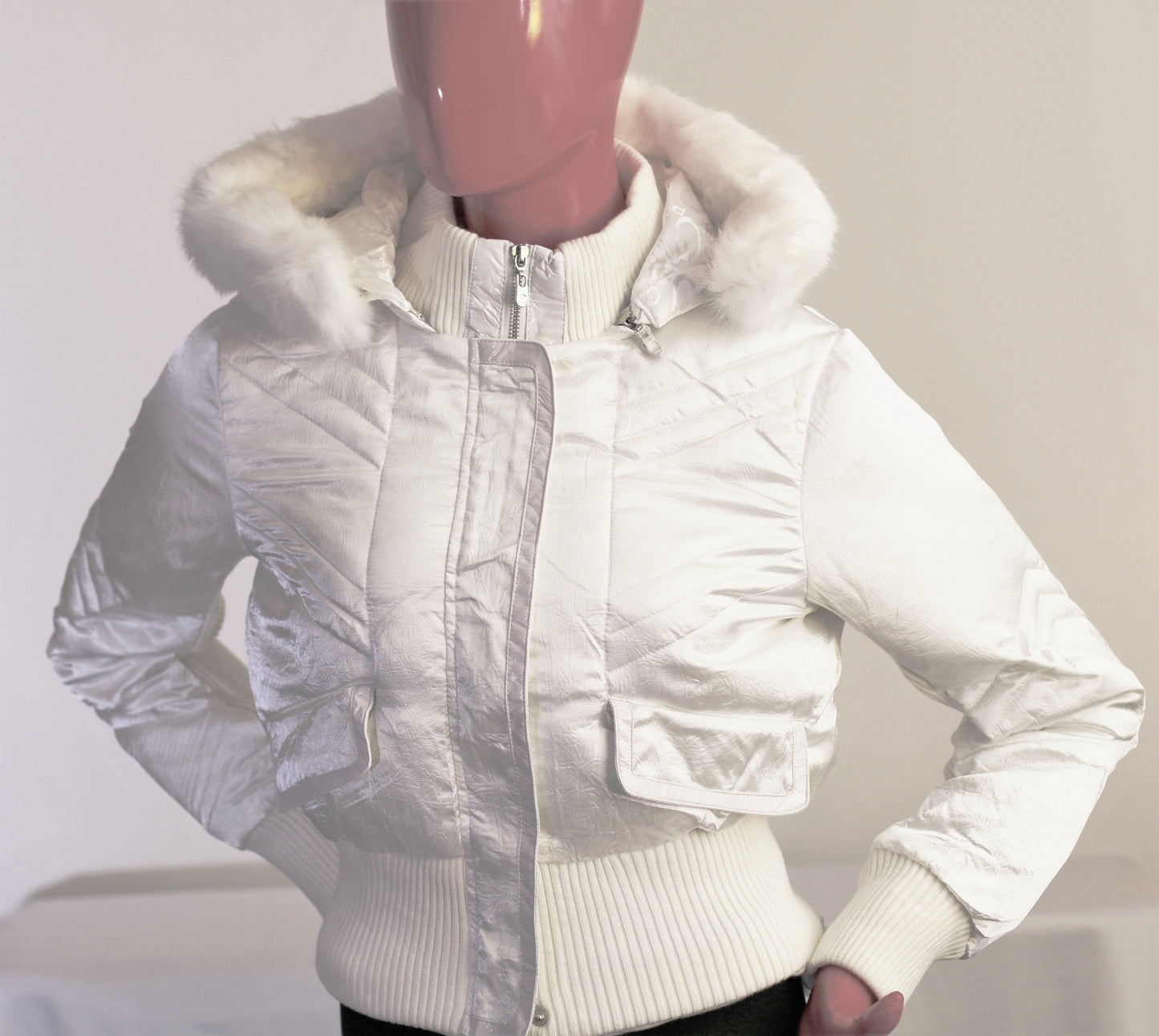 Women's White Quilted Puffer Jacket