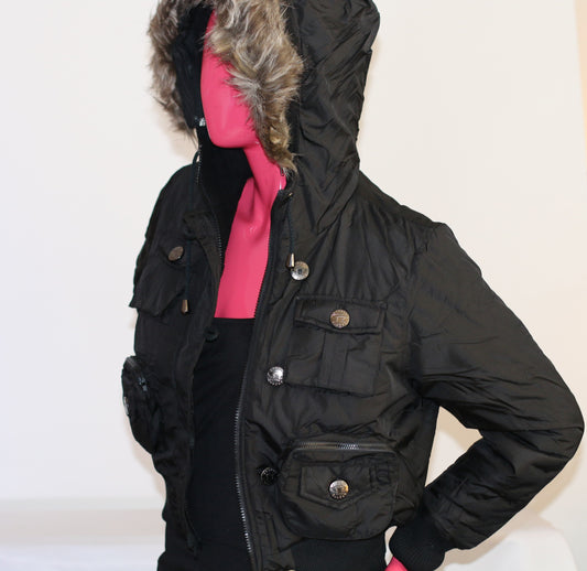 Women's  Black Quilted Puffer Jacket