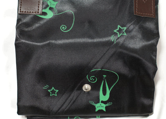 Green Cat Foldable Everything Handbag Tote,