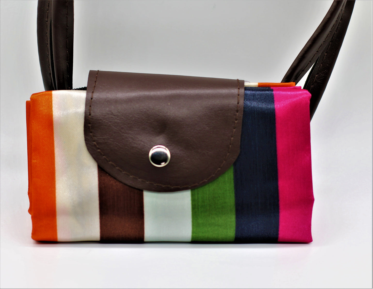 Striped Colorful Foldable Everything Handbag Tote,