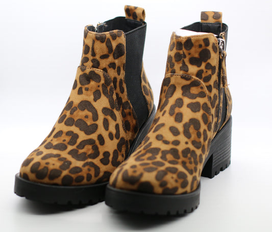 Scoop Leopard Ankle Boots