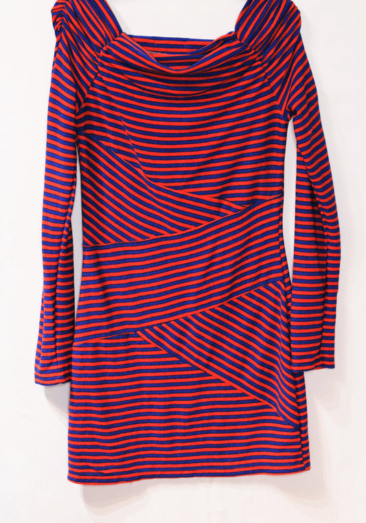 Red And Blue Striped Dress