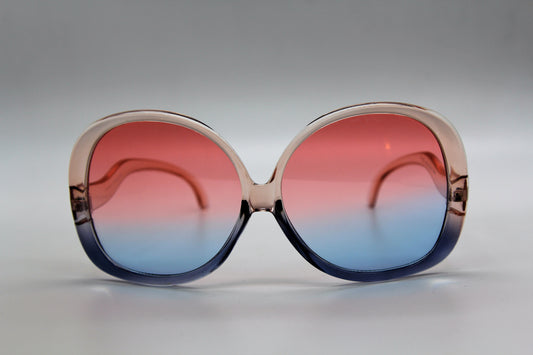 Womens Oversized Pink/Blue Gradient Huge Sunglasses Vintage Style