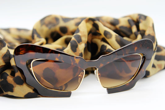 Women Leopard/ Cat eye Umbre Elegant Stylish Sunglasses 2 Piece