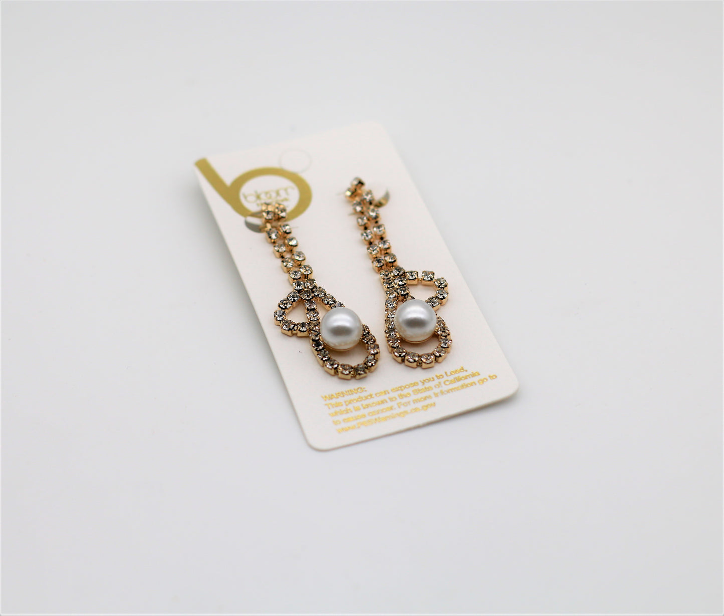 dangling rhinestone earrings with pearl