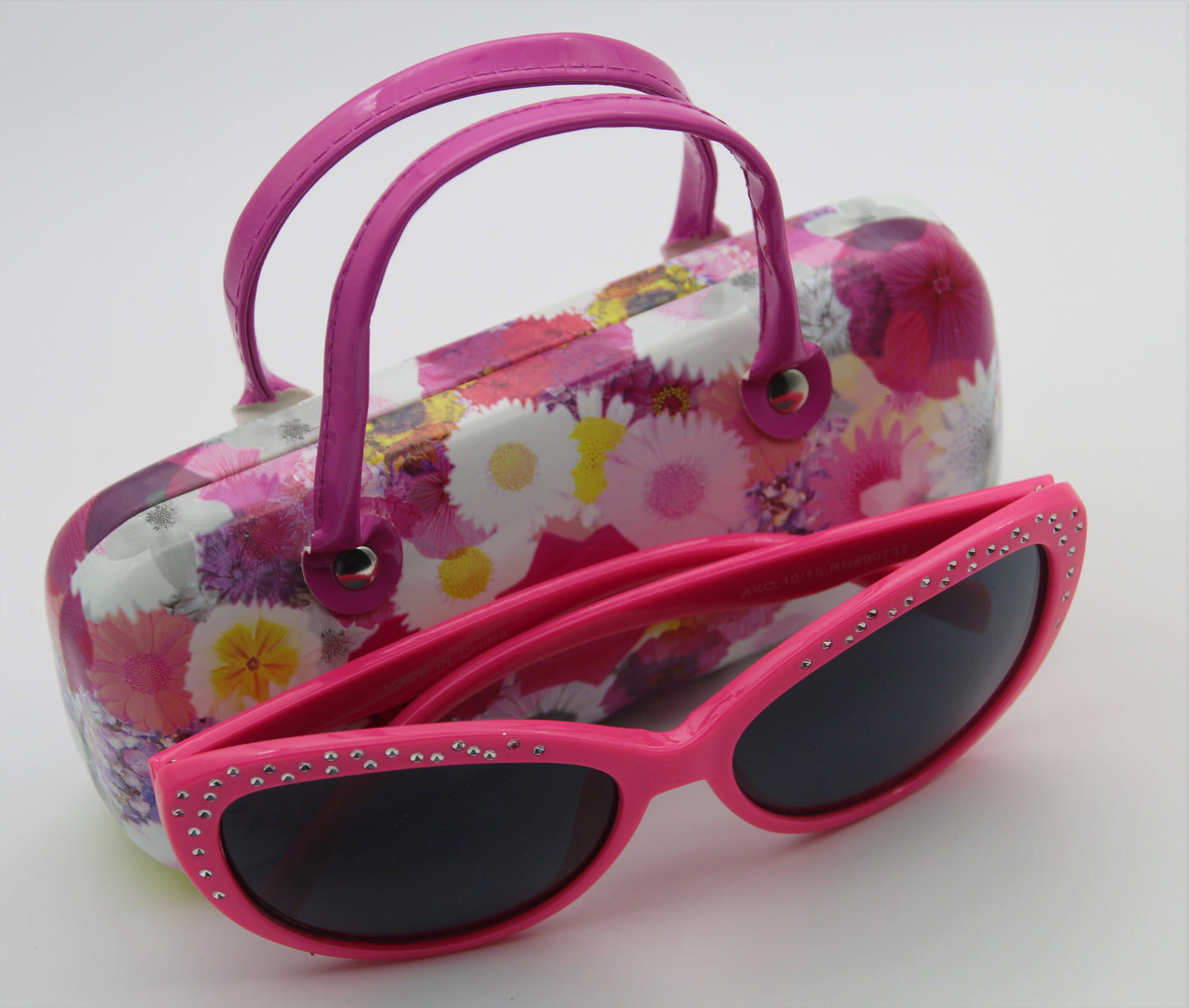 Girls Sunglasses with Matching  flower Case for Kids