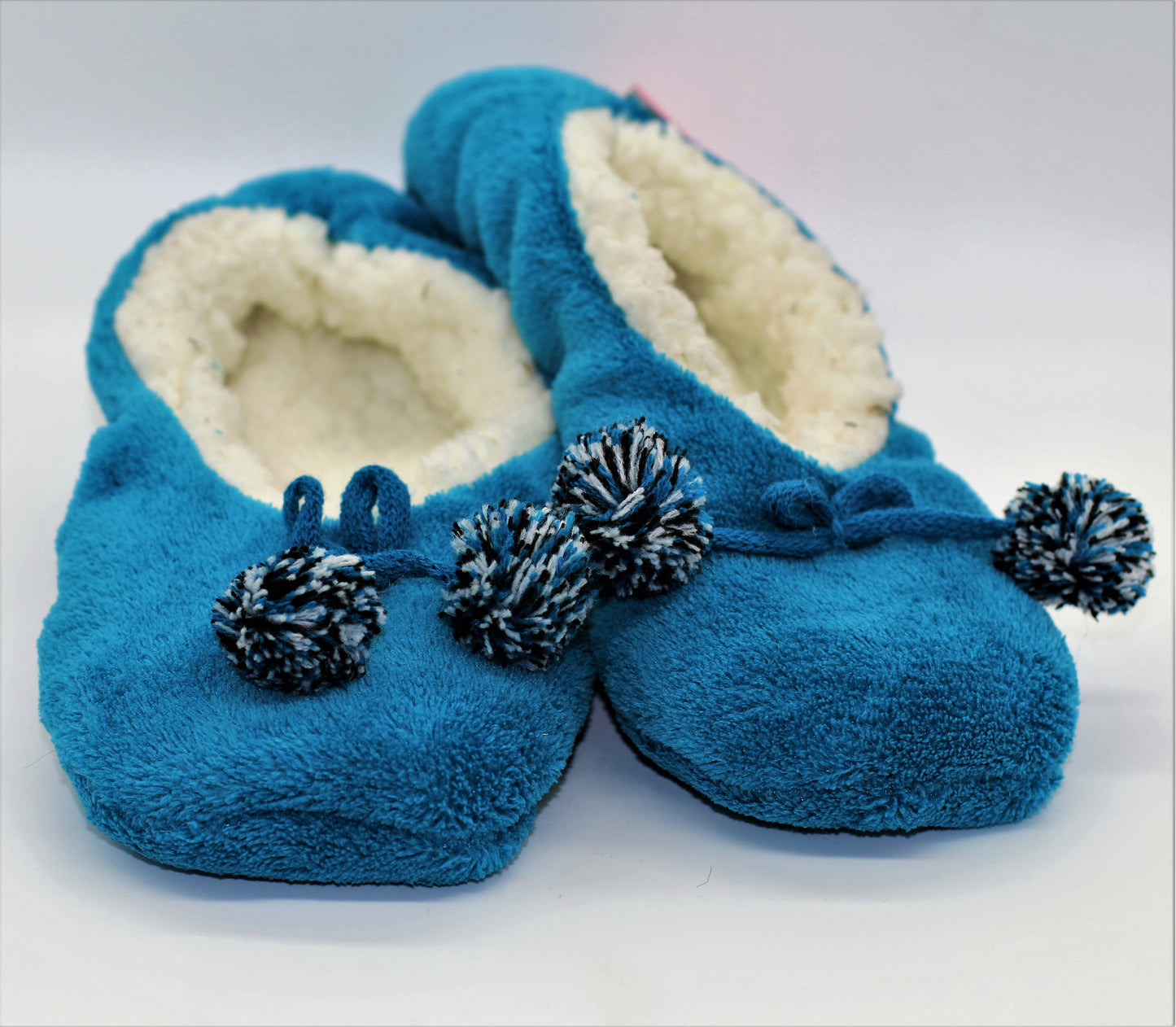 Women's Plush Sleepers With String Pom Pom One Size Fits Most