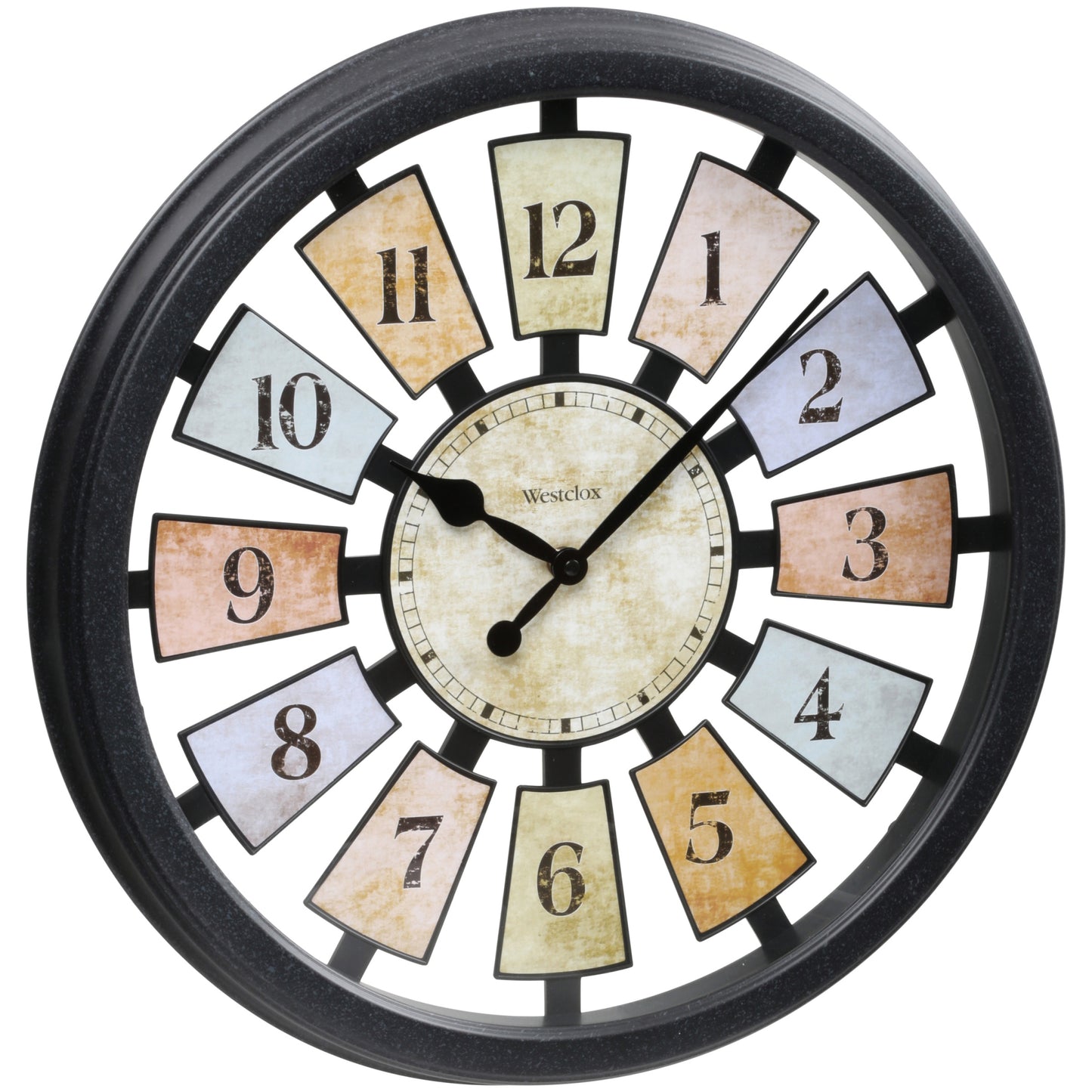 Westclox 36014 Color Panel Round Quartz Wall Clock, 18.5-Inch, Black