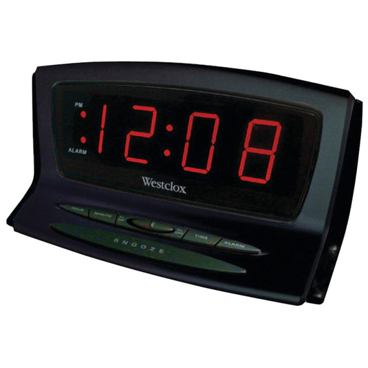 Westclox Instant-Set Red Led Alarm Clock 9 Min Snooze