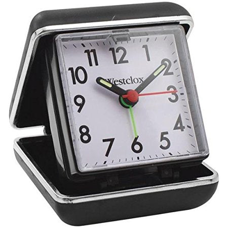 Wesclox QA Folding Travel Alarm Clock With Ascending Alarm