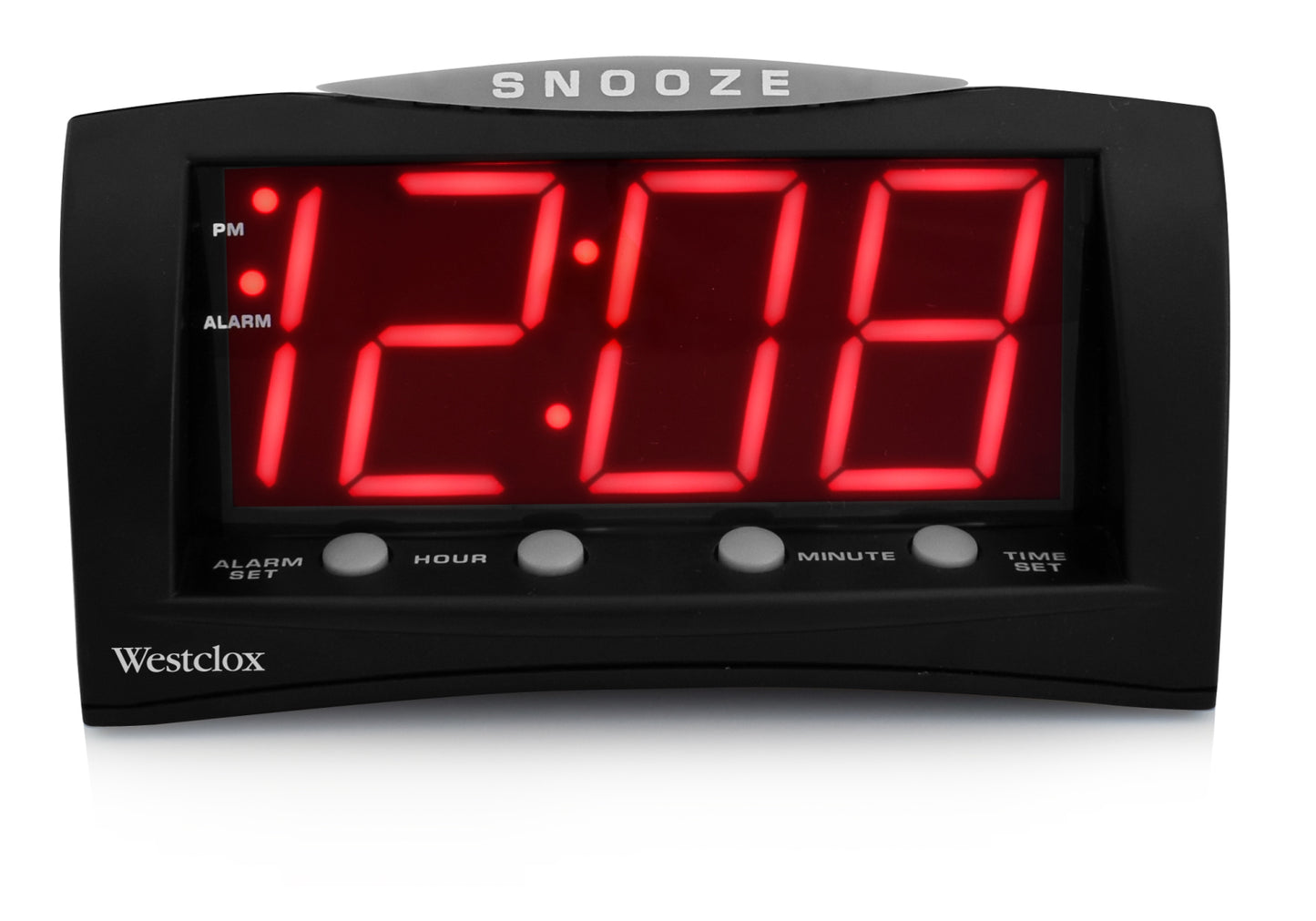 Wesclox Triad Alarm Clock With Large 1.8 Red Led Display