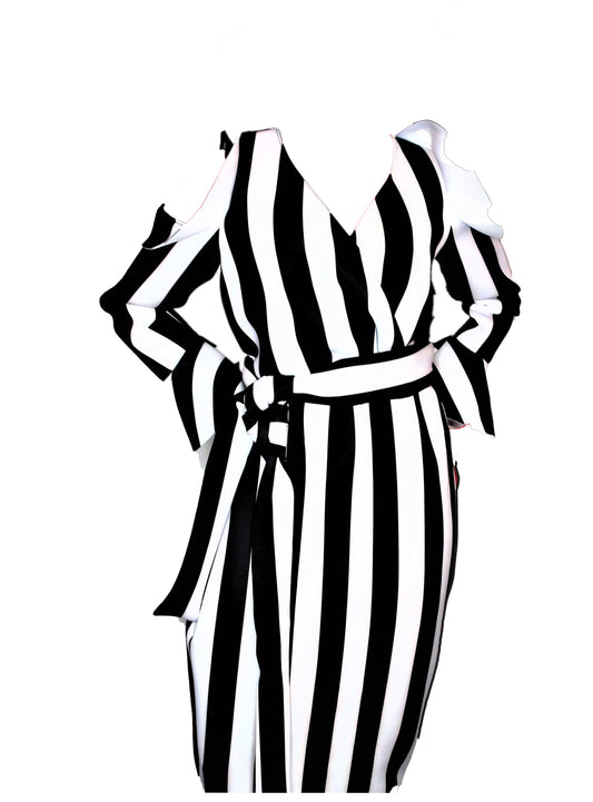Quum Plus Size Black & White Stripe Dress