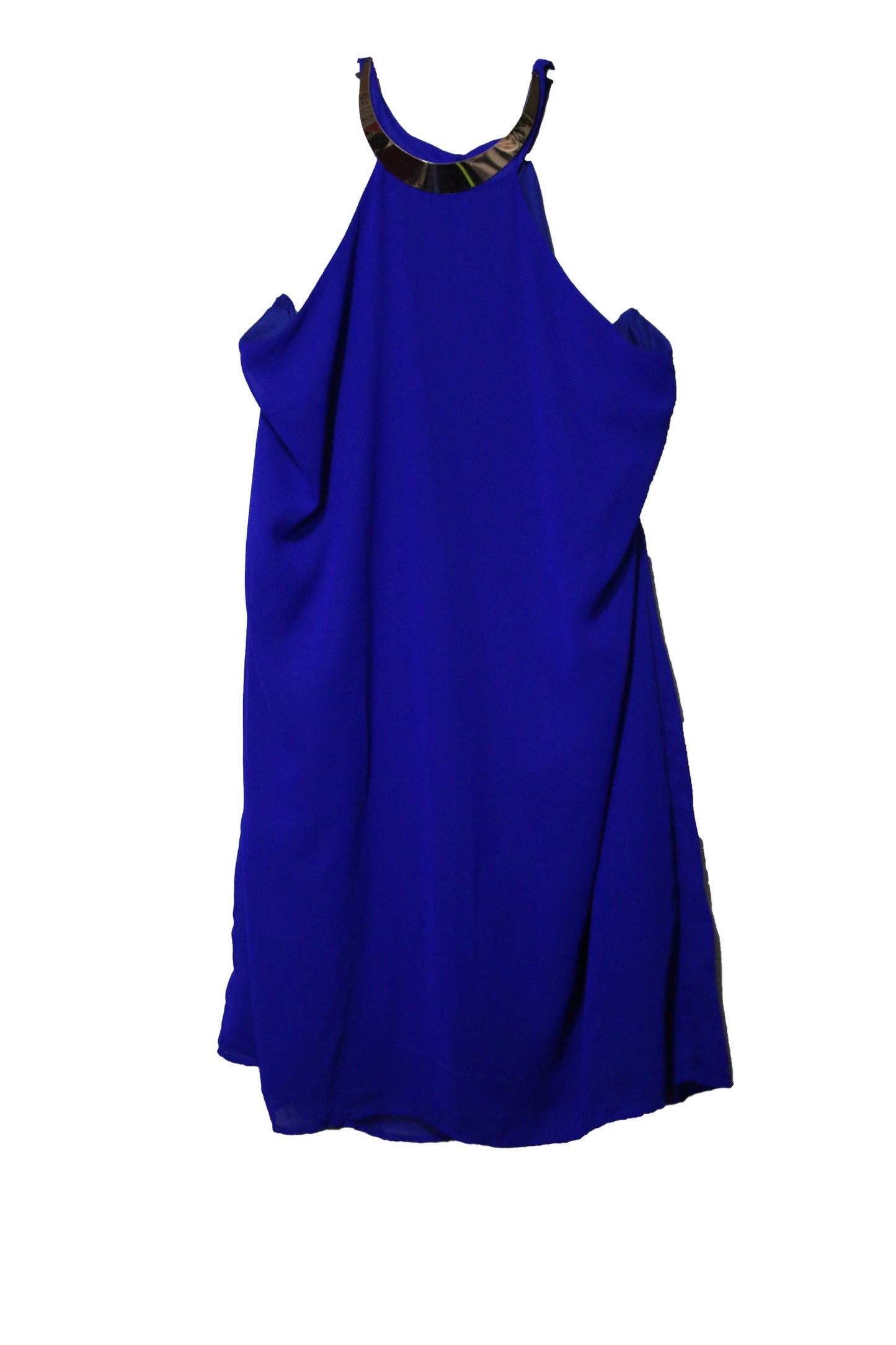 Plus Size Chiffon  Royal Blue Dress