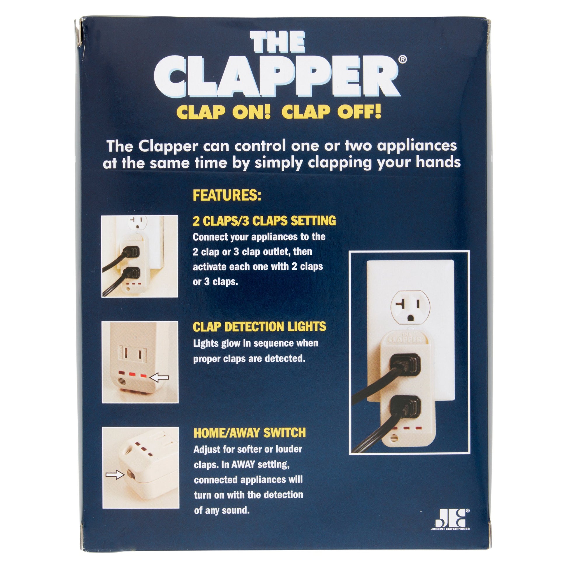 The Clapper Sound Activated Clap On/Off Light Switch Wall Socket Outlet  Adapter
