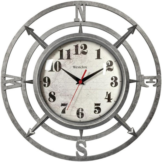 Wesclox Compass 14" Wall Clock White