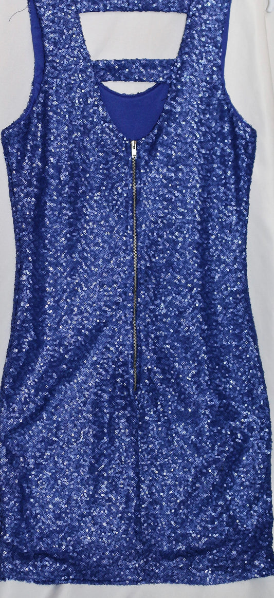 Blue Sequin Cocktail Dress