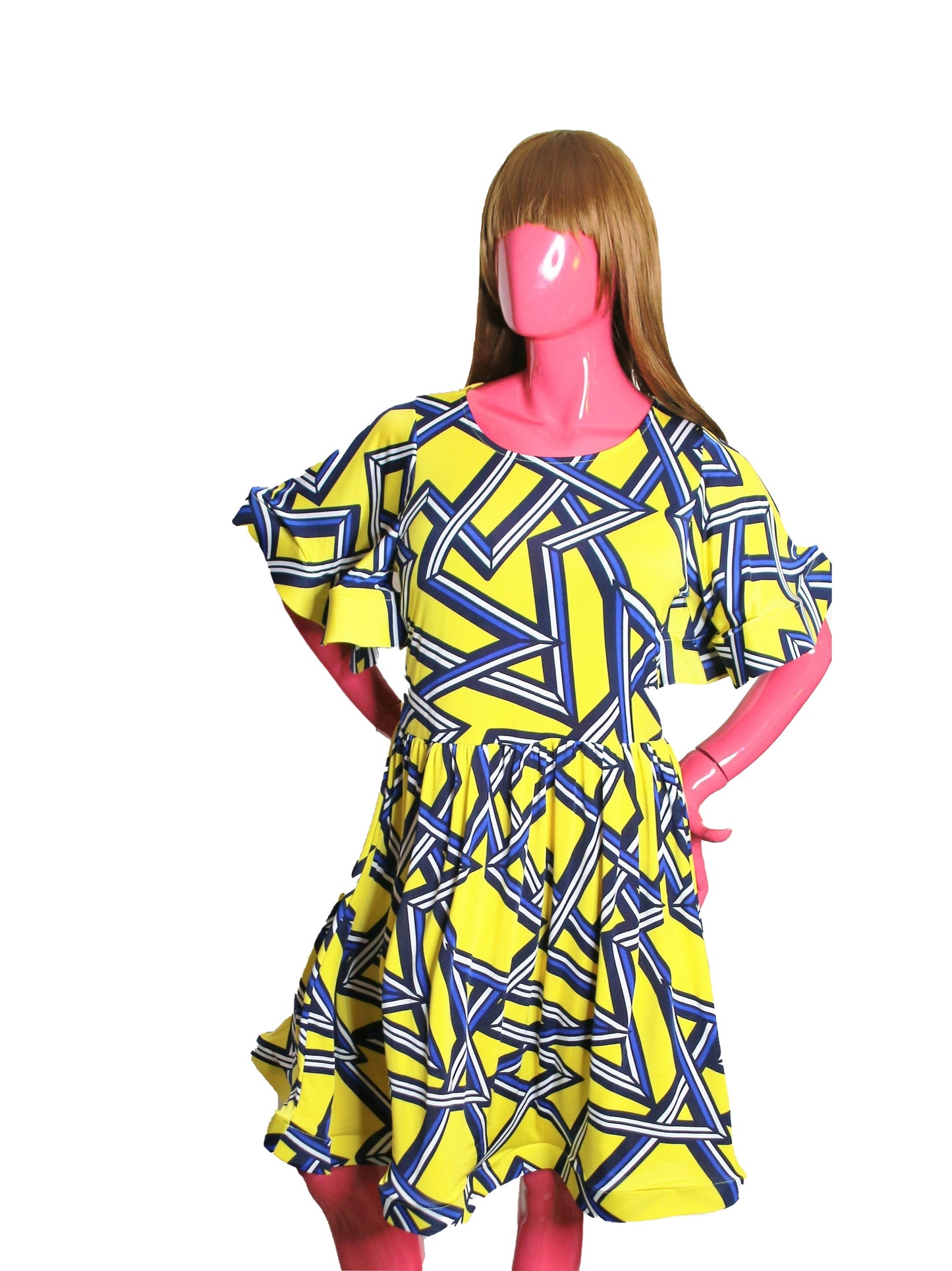 Quum Yellow Plus Size Midi Dress